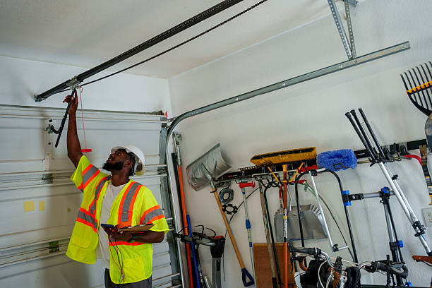 Professional Garage Door Panel Replacement technician working in Highland, MD